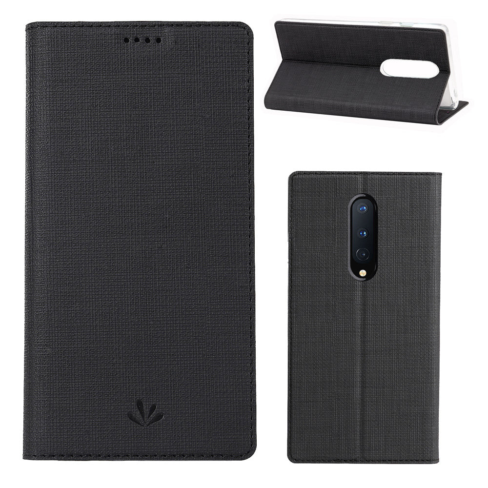 VILI DMX Cross Texture Leather Stand Case for OnePlus 8