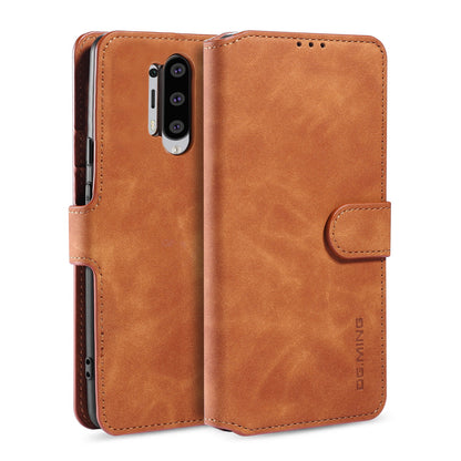 DG.MING Retro Style Leather Cover Wallet Stand Protective Shell Case for OnePlus 8 Pro