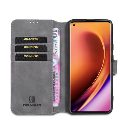 DG.MING Retro Style Leather Cover Wallet Stand Protective Shell Case for OnePlus 8 Pro