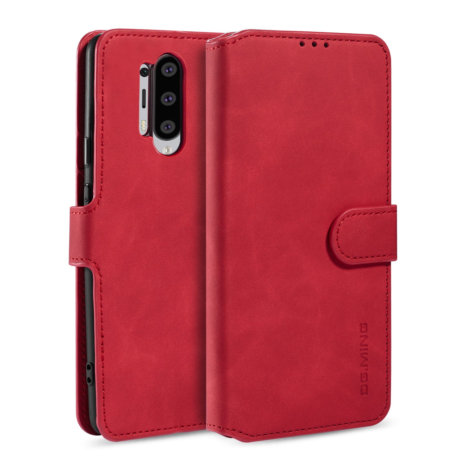 DG.MING Retro Style Leather Cover Wallet Stand Protective Shell Case for OnePlus 8 Pro