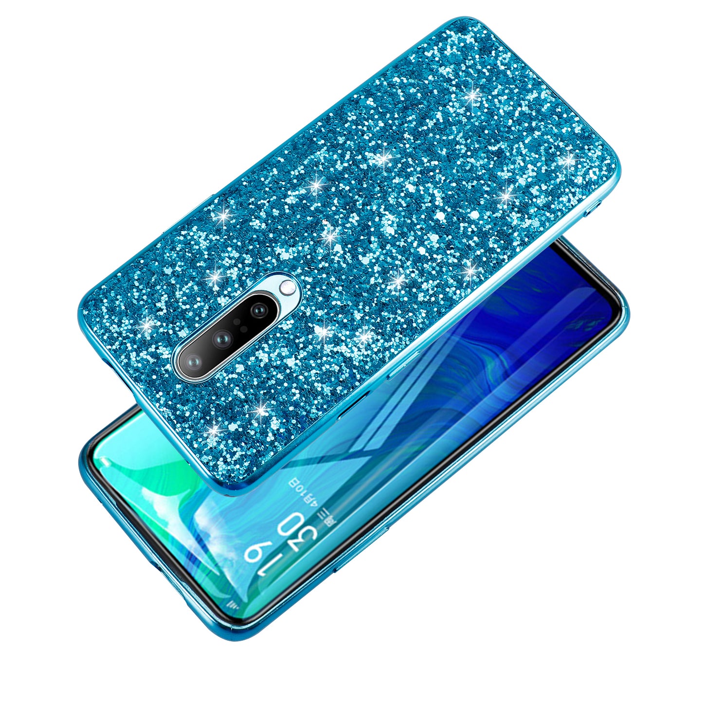 Glittering Sequins Plated TPU Frame + PC Protective Case for OnePlus 8