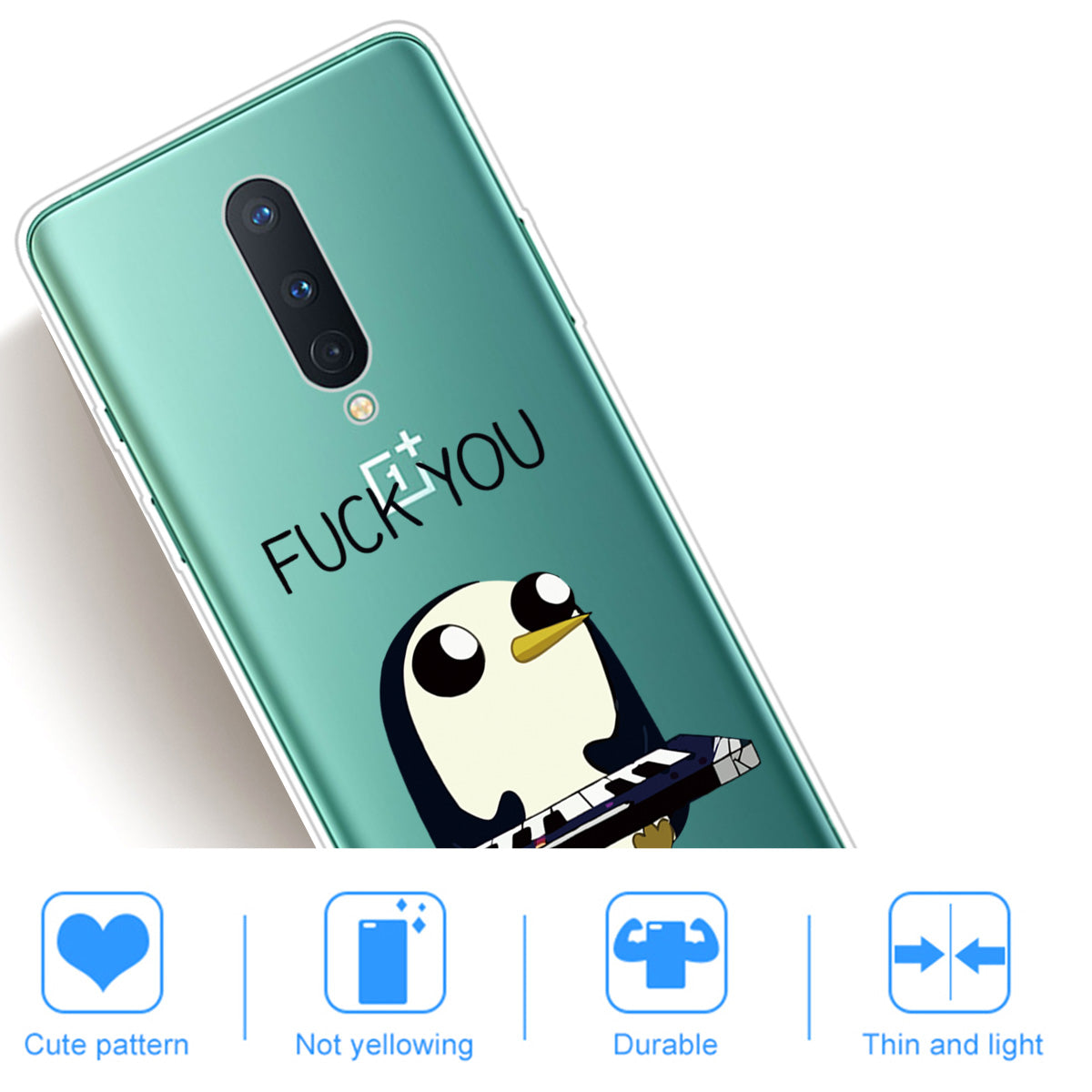 Pattern Printing Clear TPU Soft Phone Back Shell for OnePlus 8