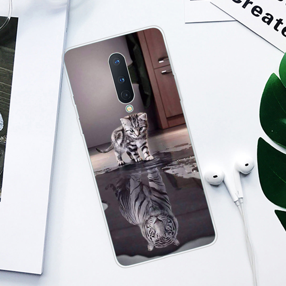 Pattern Printing Clear TPU Soft Phone Back Shell for OnePlus 8