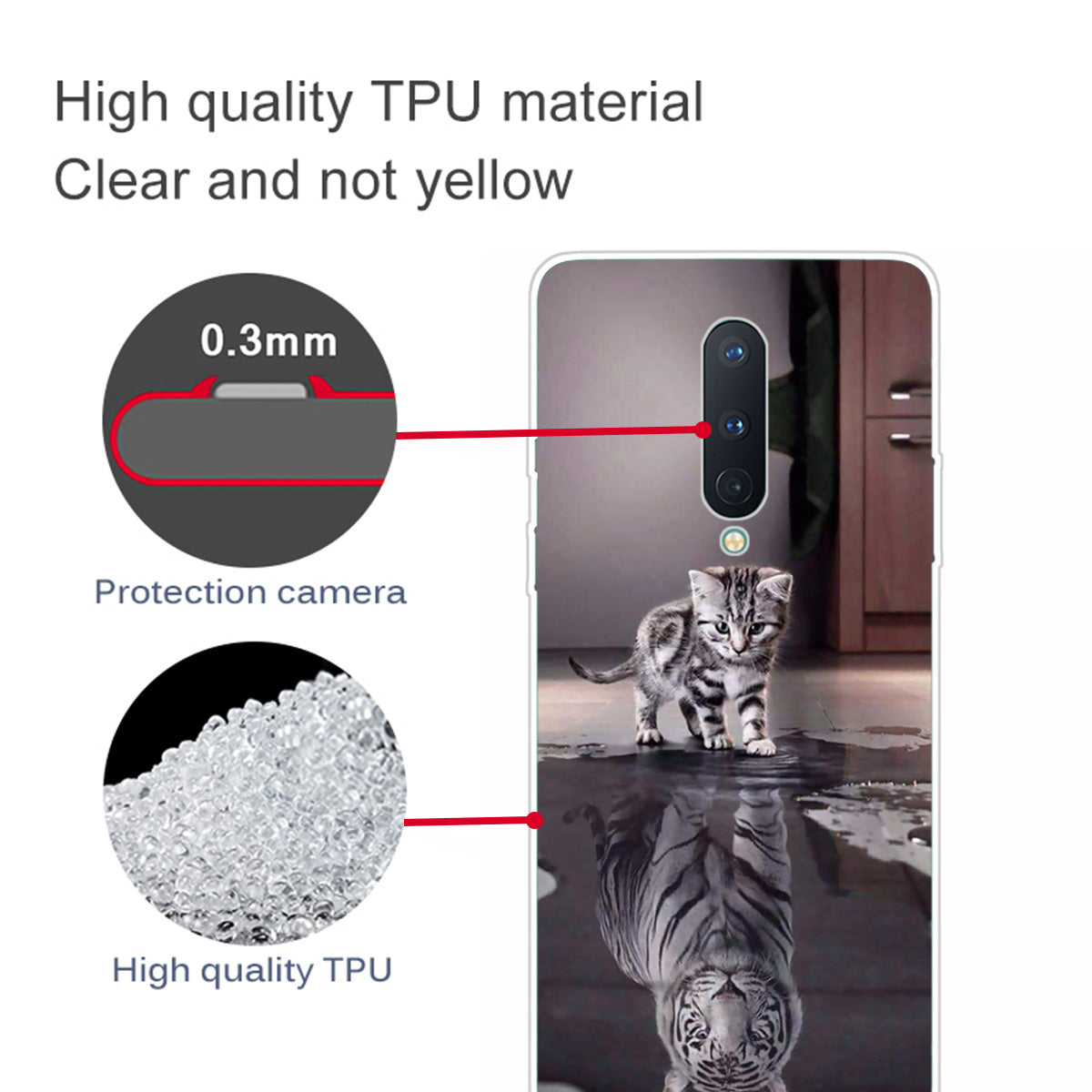 Pattern Printing Clear TPU Soft Phone Back Shell for OnePlus 8