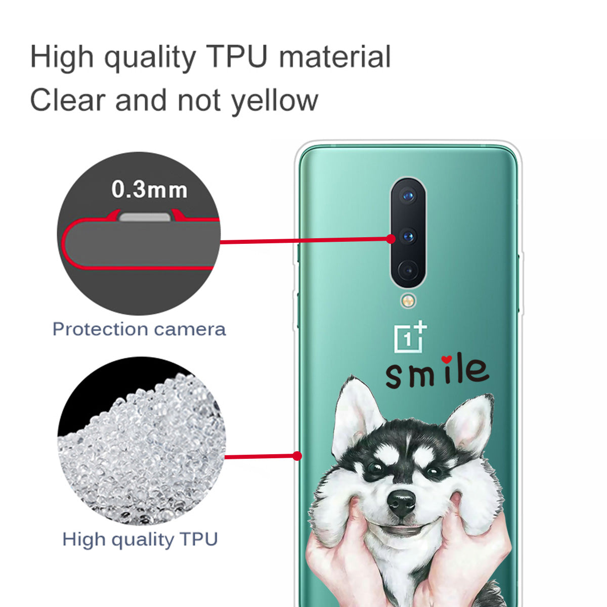 Pattern Printing Clear TPU Soft Phone Back Shell for OnePlus 8