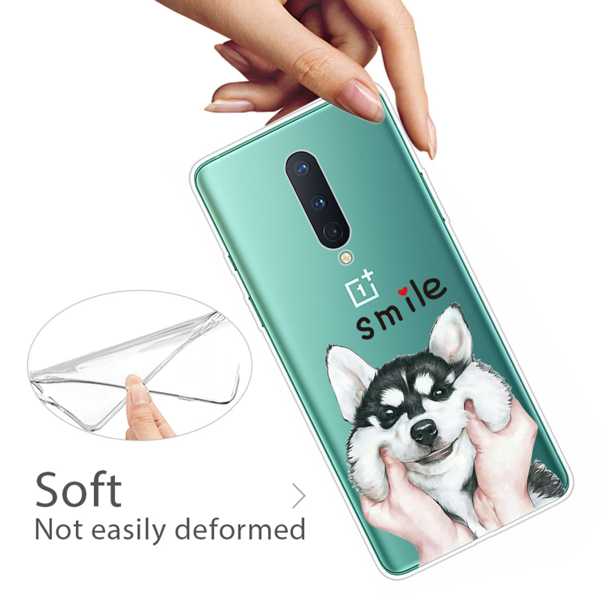 Pattern Printing Clear TPU Soft Phone Back Shell for OnePlus 8