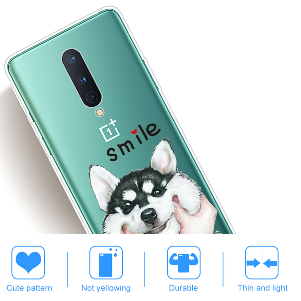 Pattern Printing Clear TPU Soft Phone Back Shell for OnePlus 8