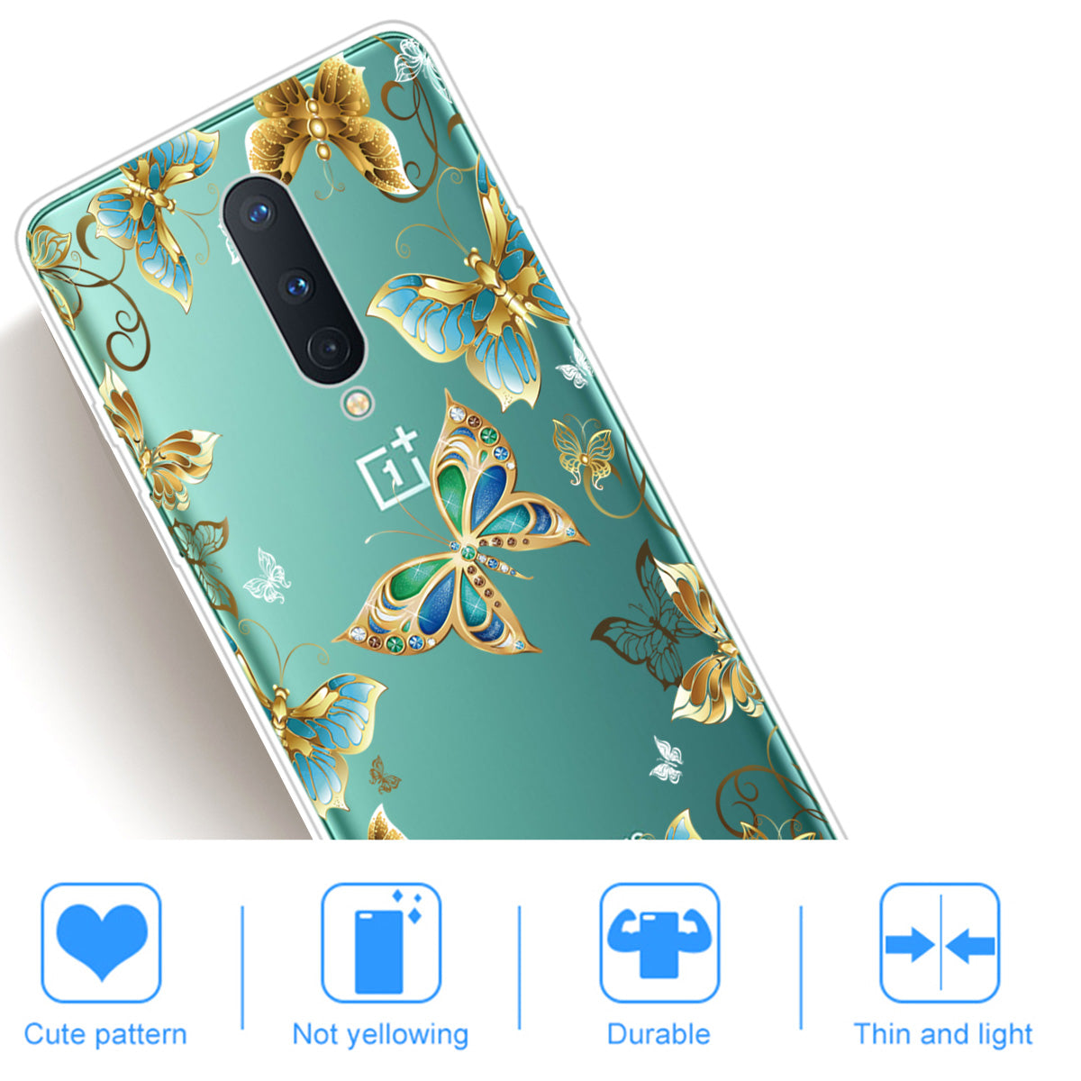 Pattern Printing Clear TPU Soft Phone Back Shell for OnePlus 8