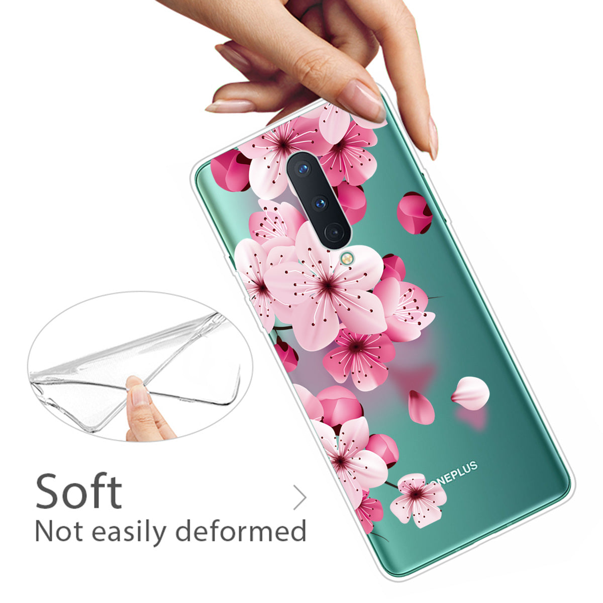 Pattern Printing Clear TPU Soft Phone Back Shell for OnePlus 8