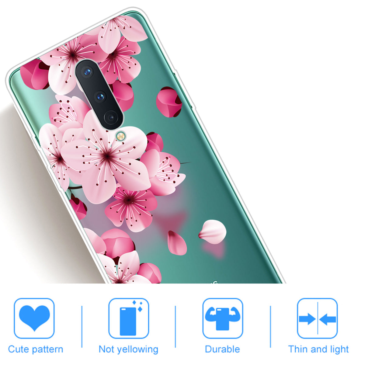 Pattern Printing Clear TPU Soft Phone Back Shell for OnePlus 8