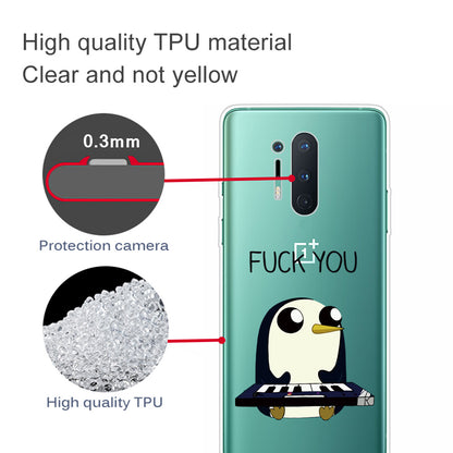 Pattern Printing Clear TPU Soft Phone Back Shell for OnePlus 8 Pro