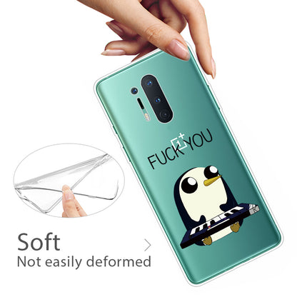 Pattern Printing Clear TPU Soft Phone Back Shell for OnePlus 8 Pro