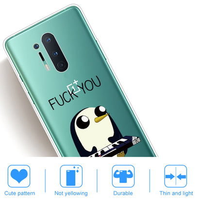 Pattern Printing Clear TPU Soft Phone Back Shell for OnePlus 8 Pro