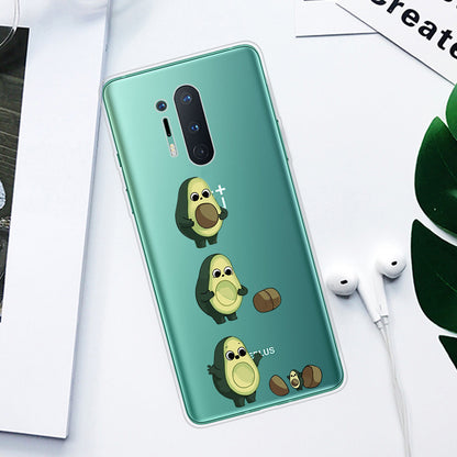 Pattern Printing Clear TPU Soft Phone Back Shell for OnePlus 8 Pro