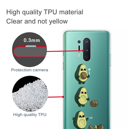 Pattern Printing Clear TPU Soft Phone Back Shell for OnePlus 8 Pro