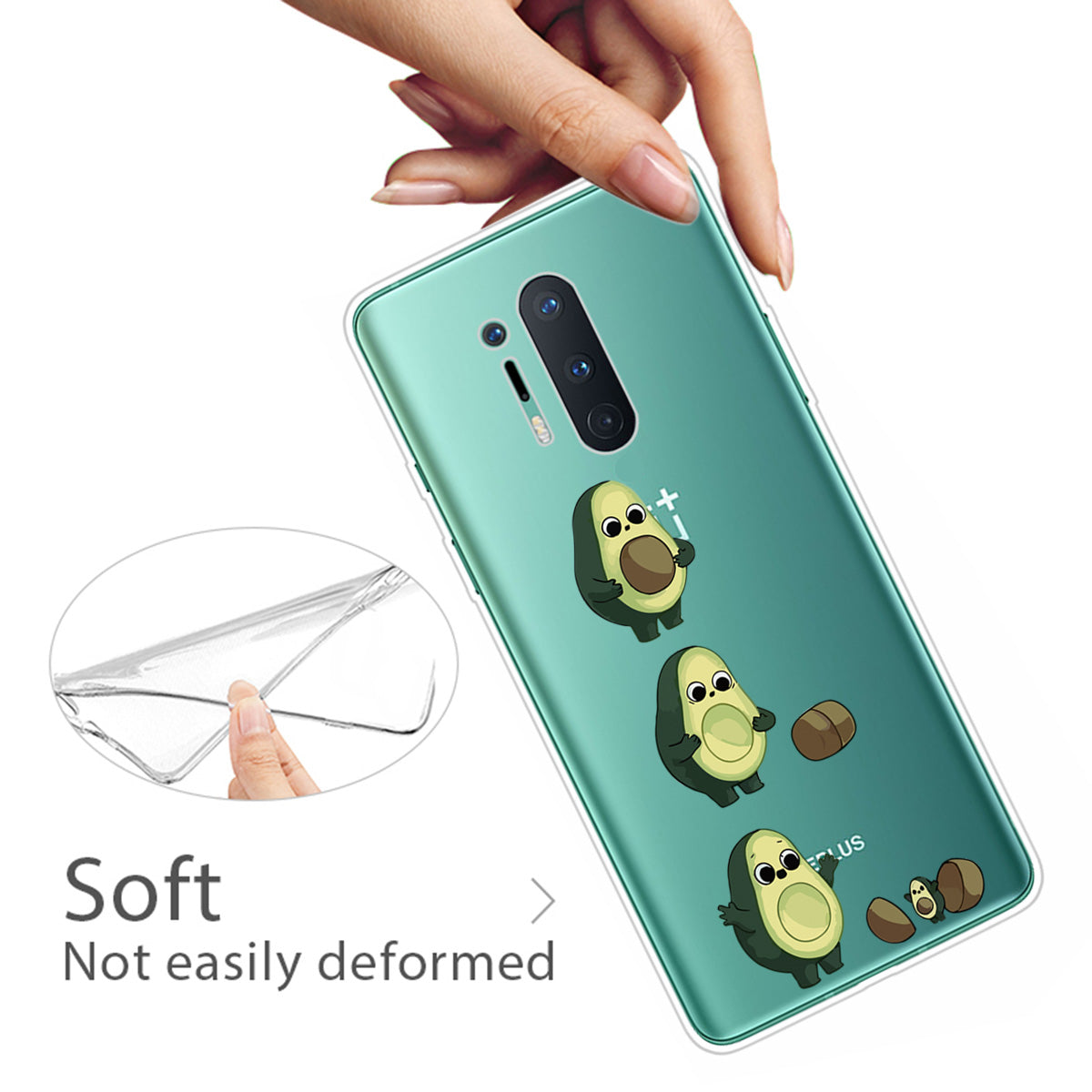 Pattern Printing Clear TPU Soft Phone Back Shell for OnePlus 8 Pro