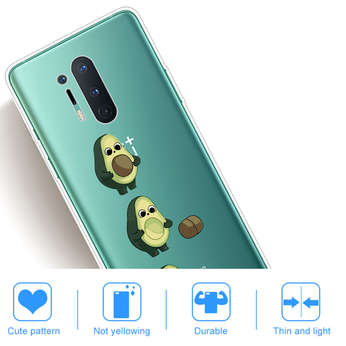 Pattern Printing Clear TPU Soft Phone Back Shell for OnePlus 8 Pro