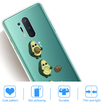 Pattern Printing Clear TPU Soft Phone Back Shell for OnePlus 8 Pro