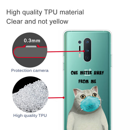 Pattern Printing Clear TPU Soft Phone Back Shell for OnePlus 8 Pro