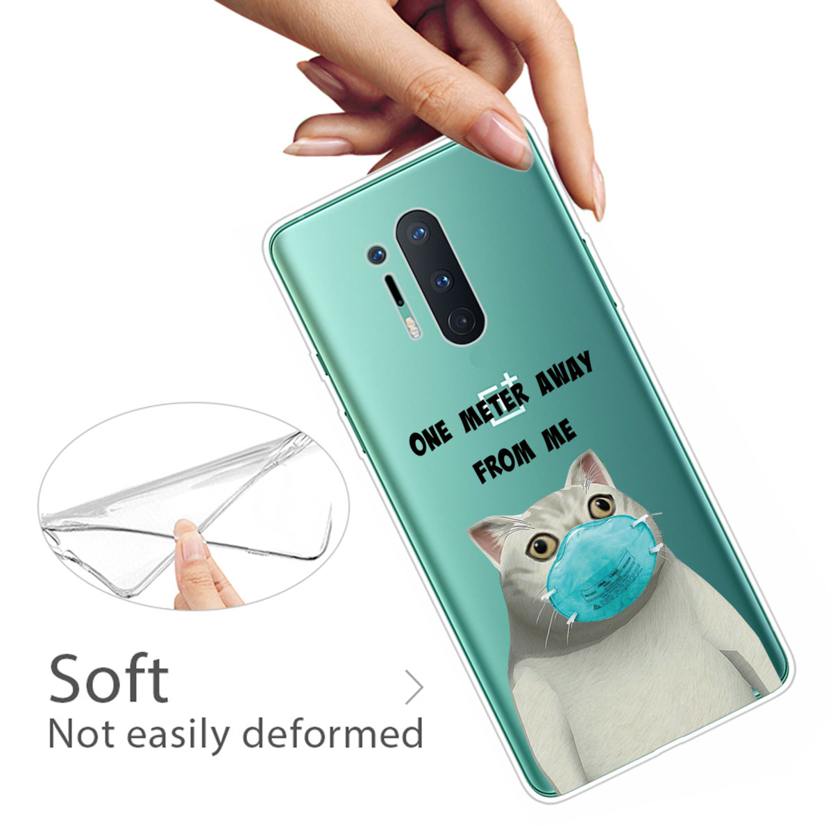 Pattern Printing Clear TPU Soft Phone Back Shell for OnePlus 8 Pro