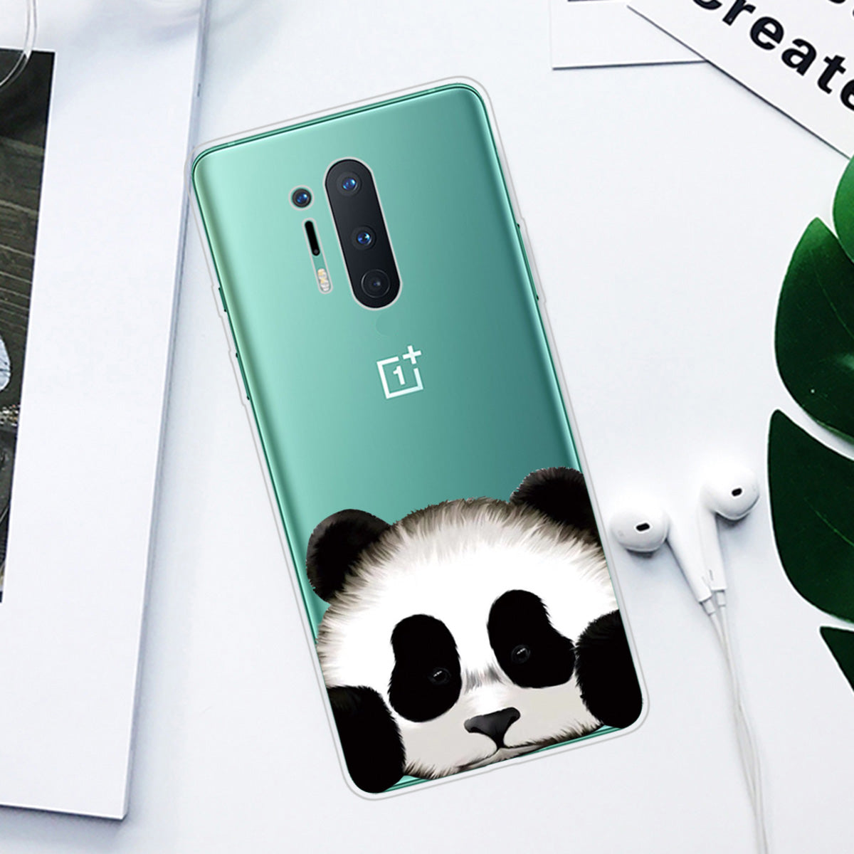 Pattern Printing Clear TPU Soft Phone Back Shell for OnePlus 8 Pro