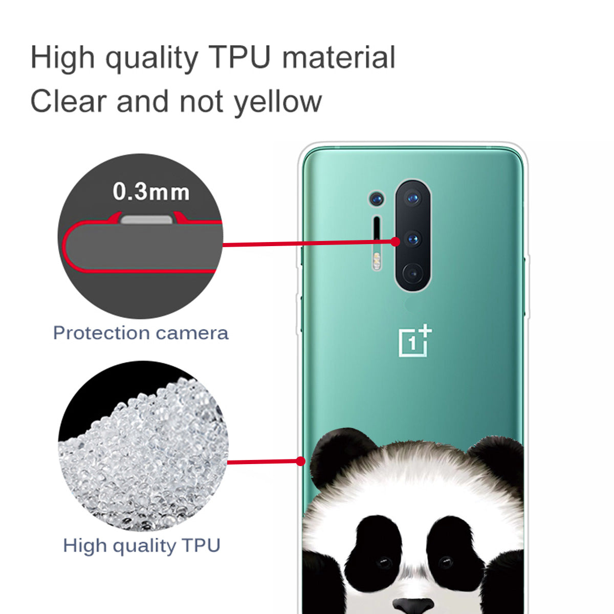 Pattern Printing Clear TPU Soft Phone Back Shell for OnePlus 8 Pro