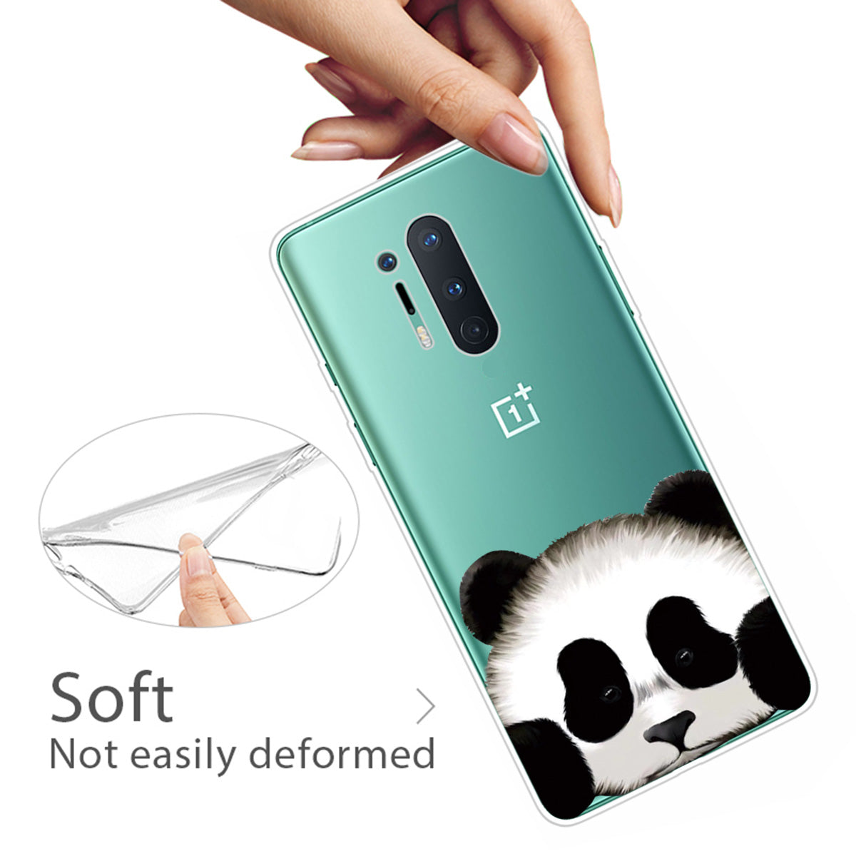 Pattern Printing Clear TPU Soft Phone Back Shell for OnePlus 8 Pro