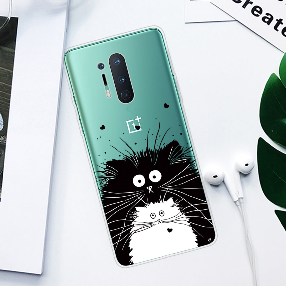 Pattern Printing Clear TPU Soft Phone Back Shell for OnePlus 8 Pro