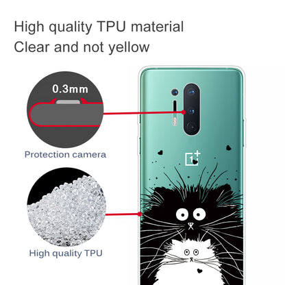 Pattern Printing Clear TPU Soft Phone Back Shell for OnePlus 8 Pro