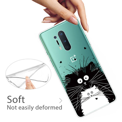 Pattern Printing Clear TPU Soft Phone Back Shell for OnePlus 8 Pro