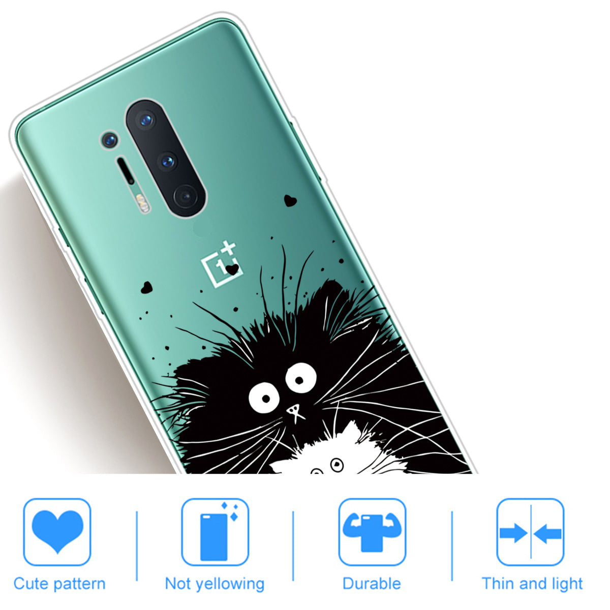 Pattern Printing Clear TPU Soft Phone Back Shell for OnePlus 8 Pro