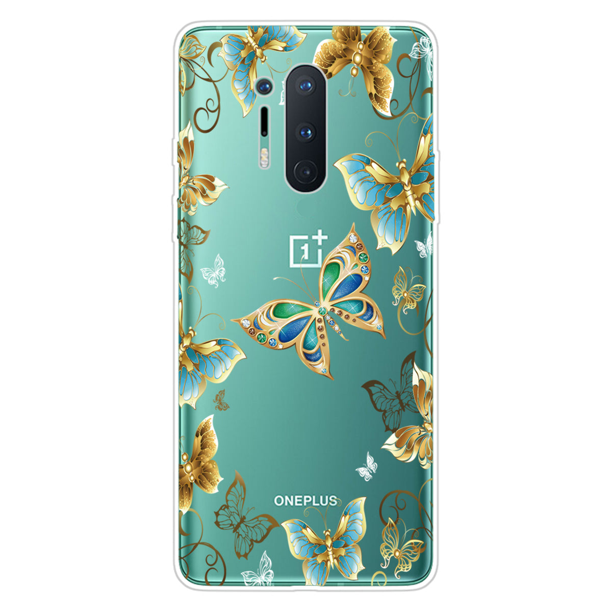 Pattern Printing Clear TPU Soft Phone Back Shell for OnePlus 8 Pro