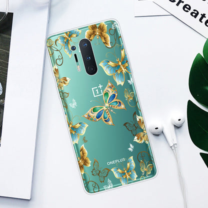 Pattern Printing Clear TPU Soft Phone Back Shell for OnePlus 8 Pro