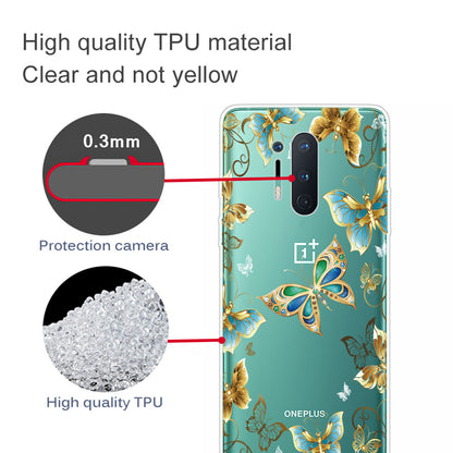 Pattern Printing Clear TPU Soft Phone Back Shell for OnePlus 8 Pro