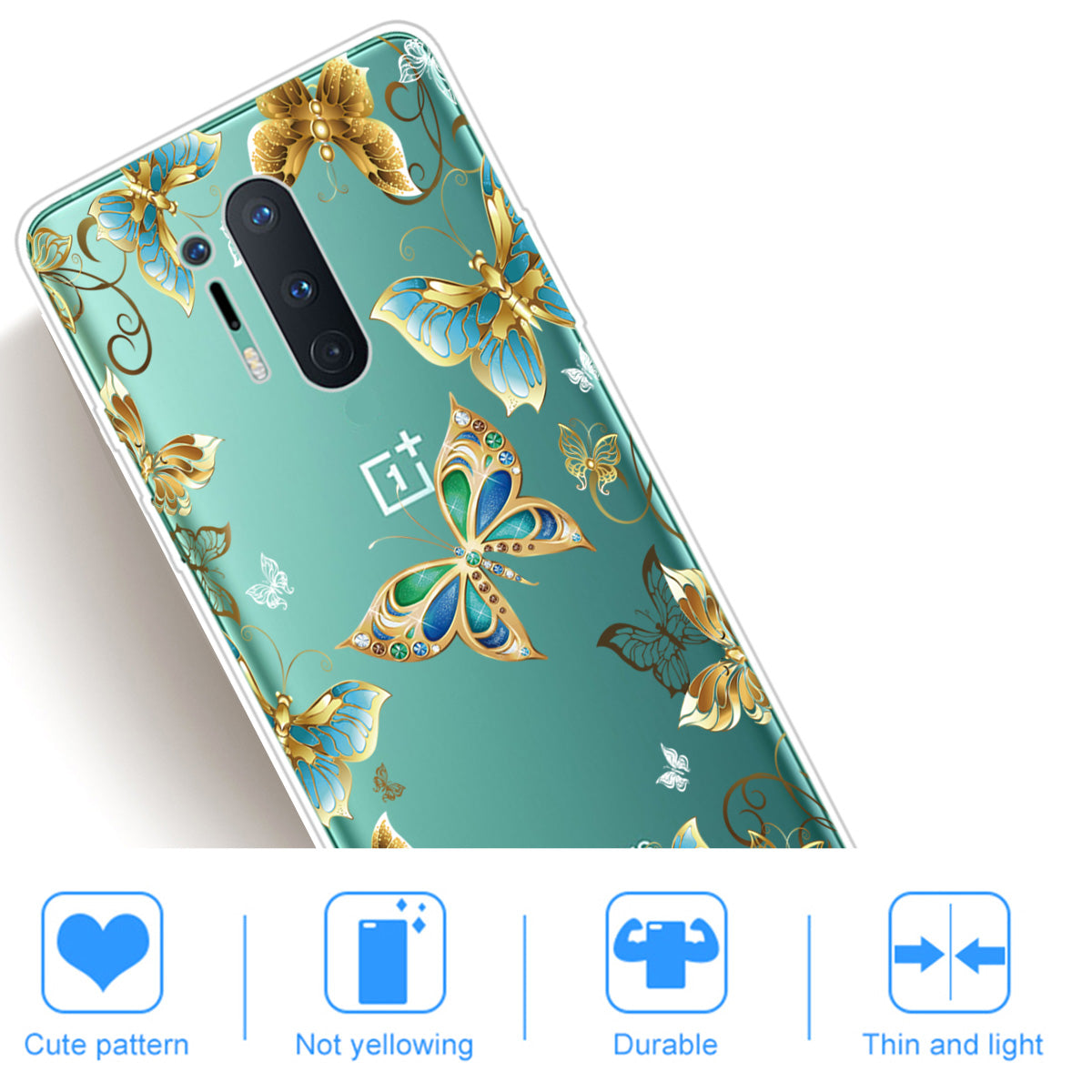 Pattern Printing Clear TPU Soft Phone Back Shell for OnePlus 8 Pro