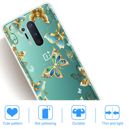 Pattern Printing Clear TPU Soft Phone Back Shell for OnePlus 8 Pro