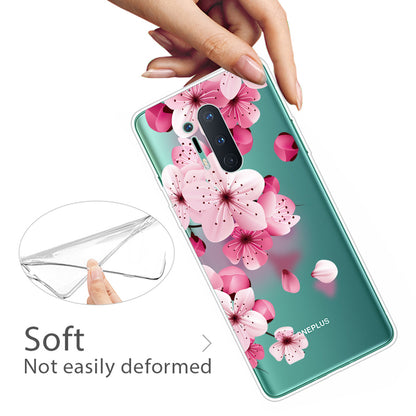 Pattern Printing Clear TPU Soft Phone Back Shell for OnePlus 8 Pro