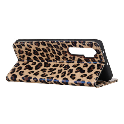 Leopard Texture PU Leather Wallet Stand Cover for OnePlus Nord