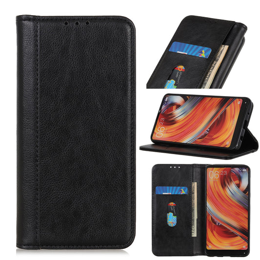 Auto-absorbed Litchi Grain Shell Wallet Split Leather Cover for OnePlus Nord