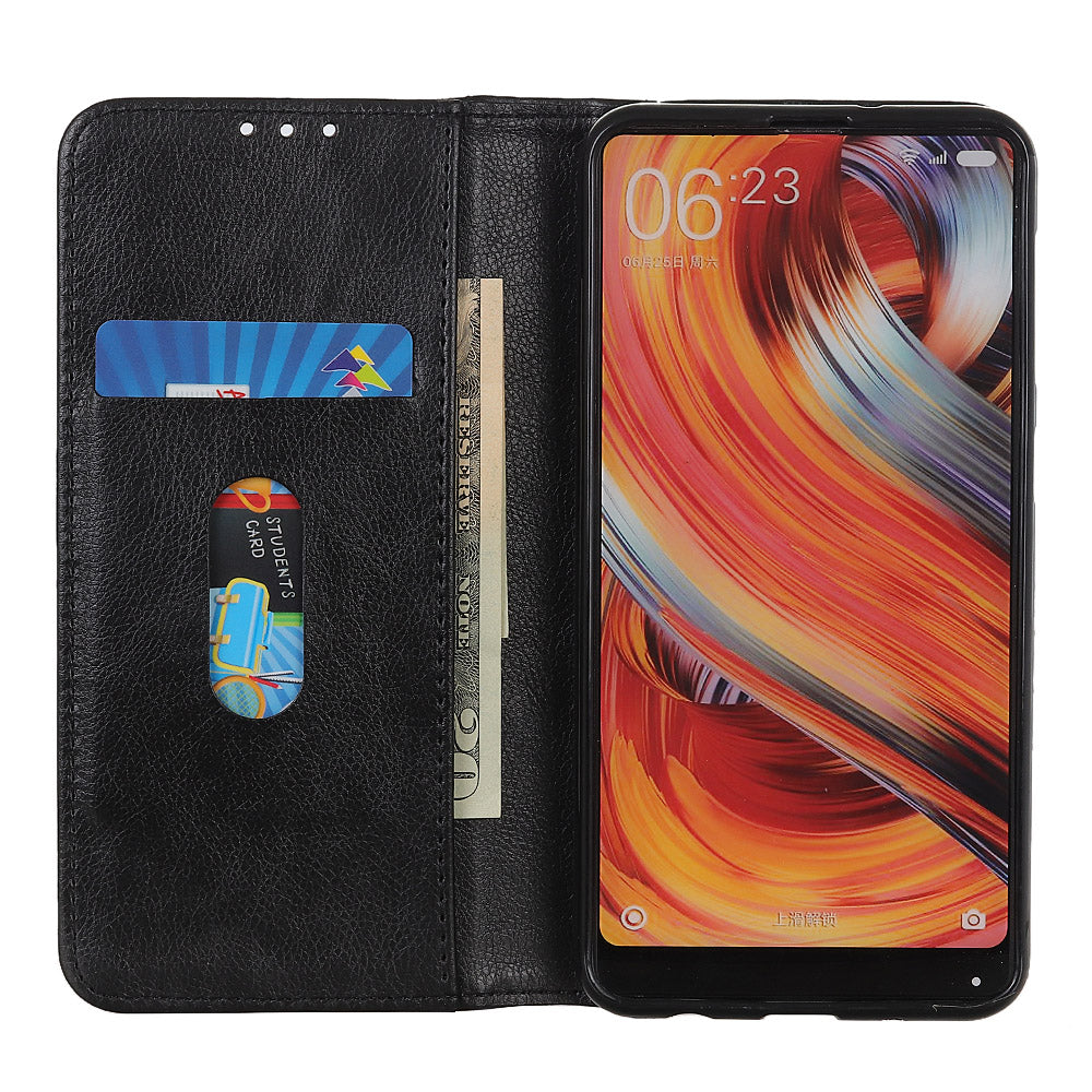 Auto-absorbed Litchi Grain Shell Wallet Split Leather Cover for OnePlus Nord