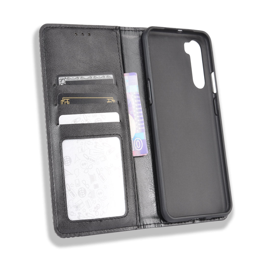 Auto-absorbed Retro Leather Wallet Phone Case for OnePlus Nord