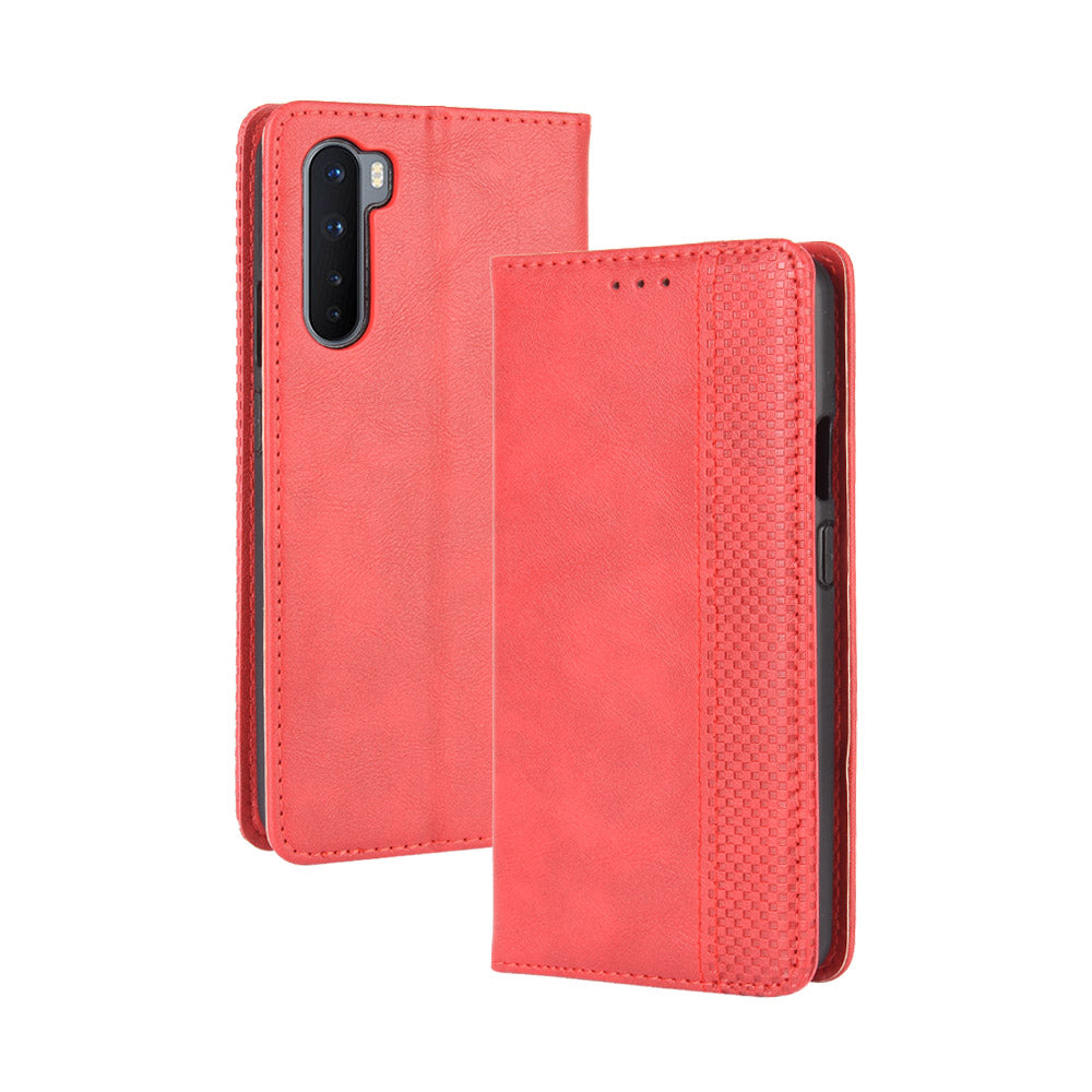 Auto-absorbed Retro Leather Wallet Phone Case for OnePlus Nord