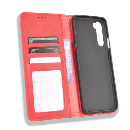 Auto-absorbed Retro Leather Wallet Phone Case for OnePlus Nord