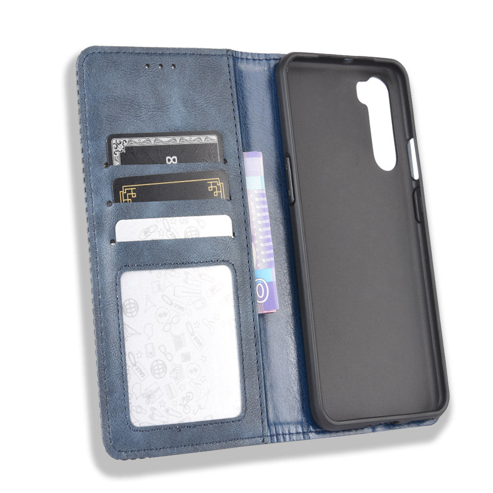 Auto-absorbed Retro Leather Wallet Phone Case for OnePlus Nord