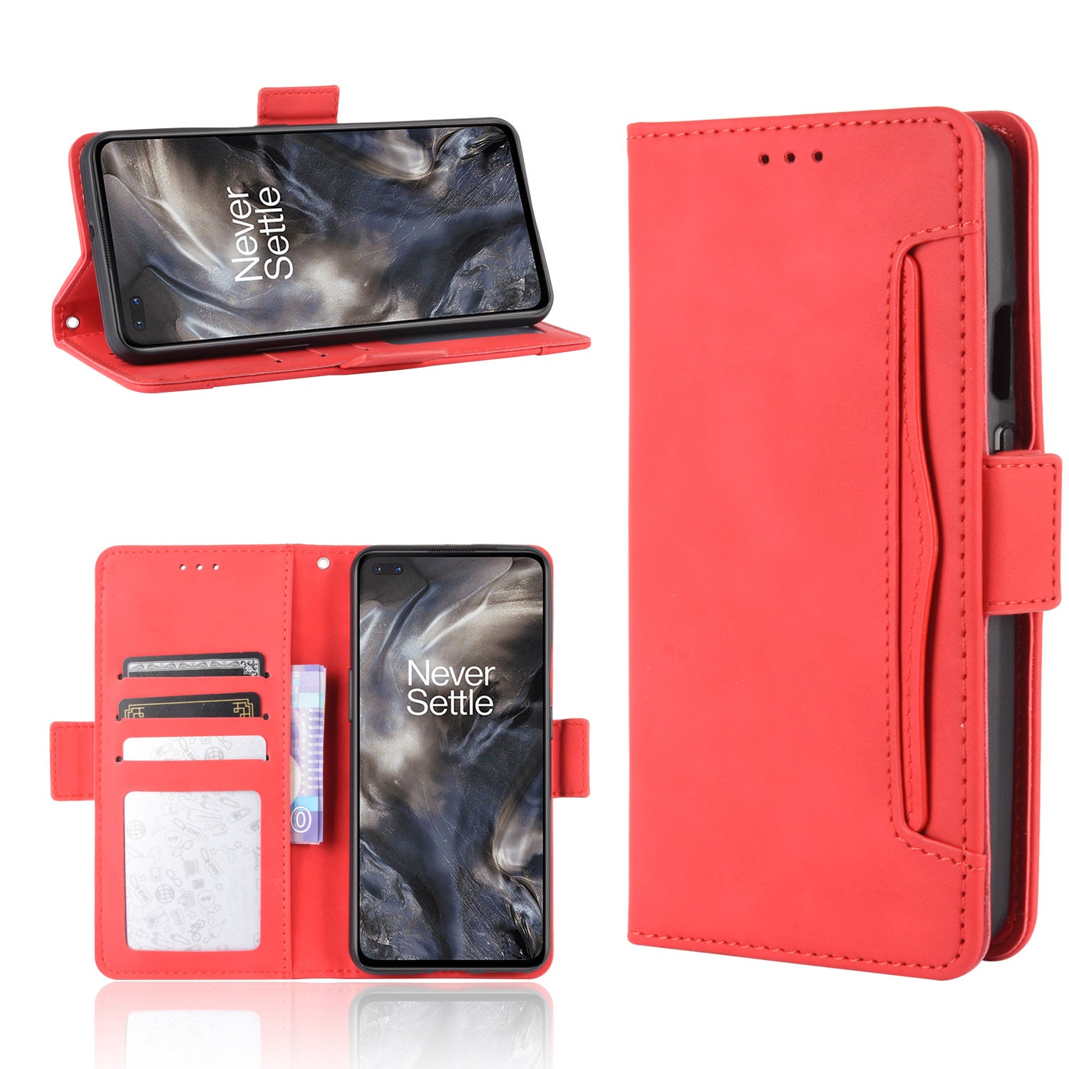 Multiple Card Slots Wallet Stand Leather Cover for OnePlus Nord