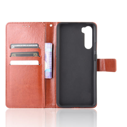 Crazy Horse Wallet Stand Leather Case with Strap for OnePlus Nord