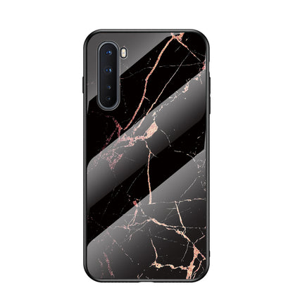 Marble Pattern Tempered Glass + PC + TPU Cell Phone Cover for OnePlus Nord