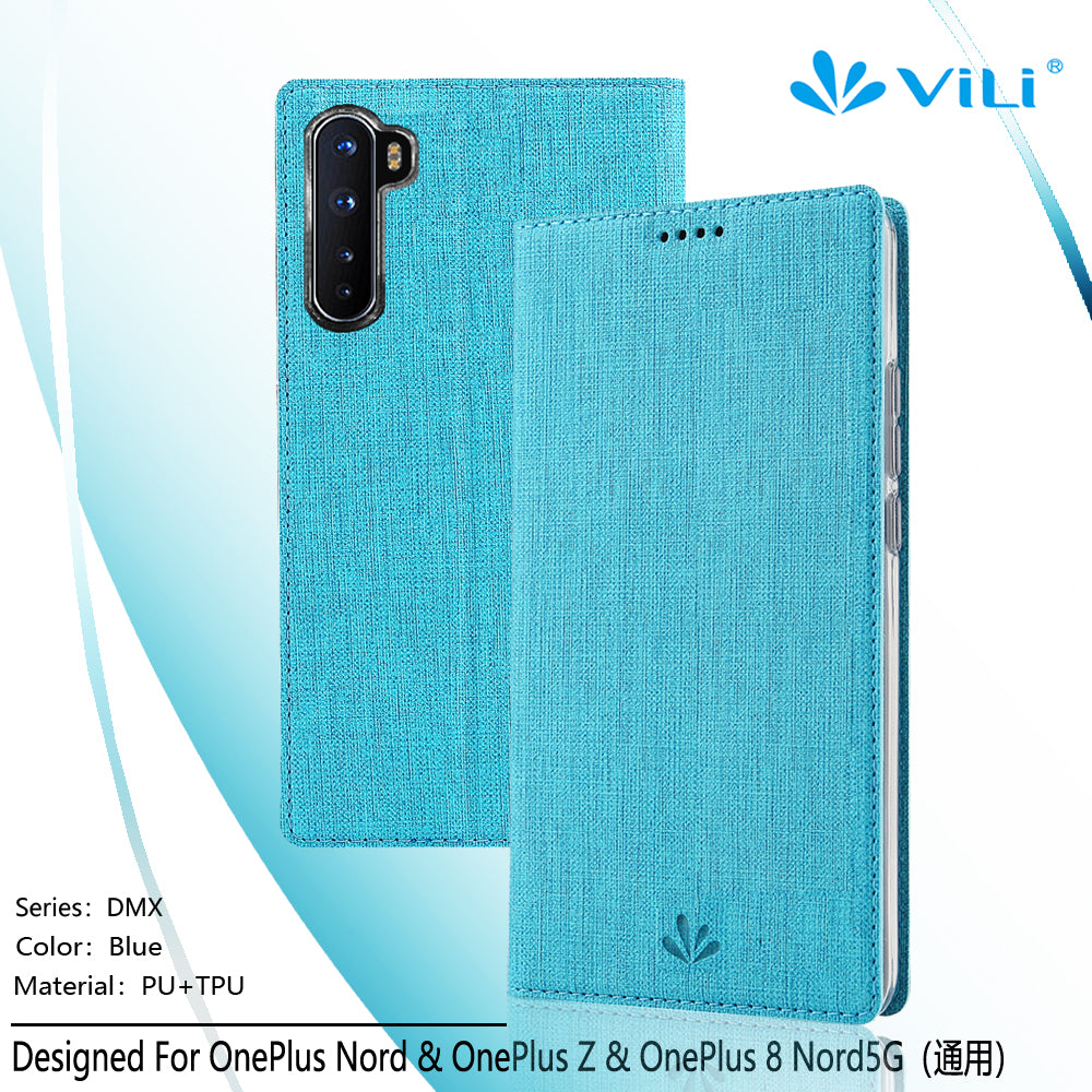 VILI DMX Cross Texture Leather Stand Shell Case for OnePlus Nord/Z/8 Nord 5G