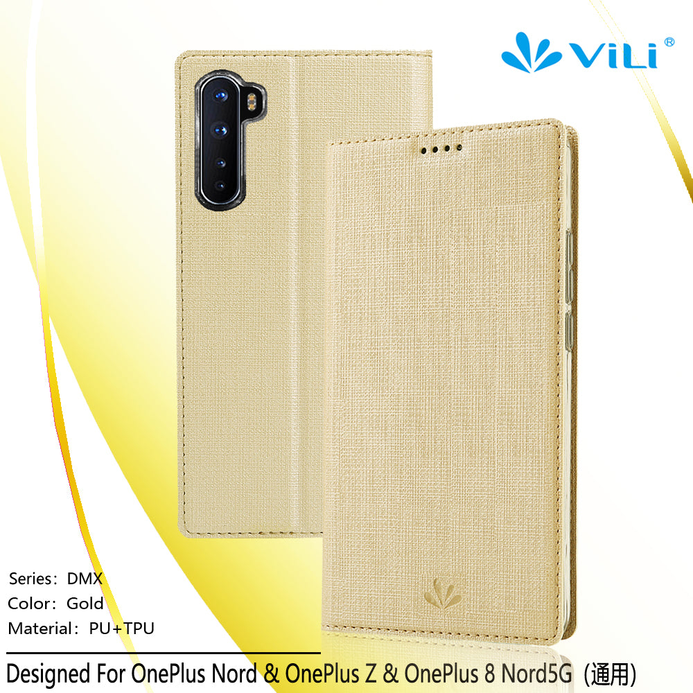 VILI DMX Cross Texture Leather Stand Shell Case for OnePlus Nord/Z/8 Nord 5G