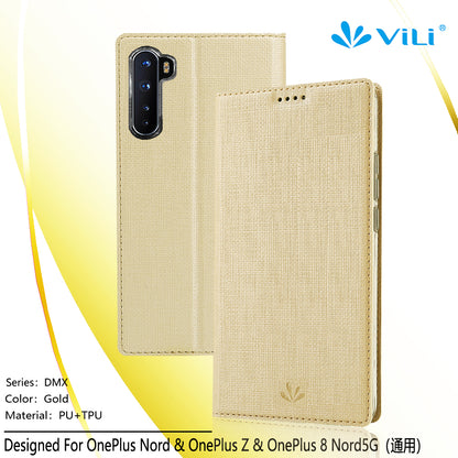 VILI DMX Cross Texture Leather Stand Shell Case for OnePlus Nord/Z/8 Nord 5G